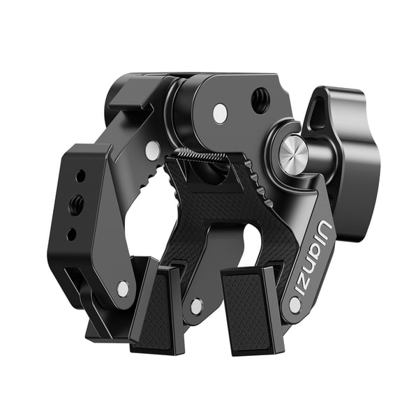 Ulanzi C078 Heavy Duty Camera Super Clamp Mount with 1/4 Screw, ARRI Locating Pins & Cold Shoe Adjustable Aluminum Clamp for Tripod, Desk, Bike Handlebar, Rail, Action Camera & Accessories
