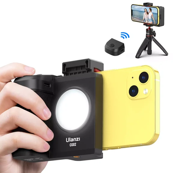 Ulanzi CG-02 Smartphone Camera Shutter Grip with Bluetooth and Fill Light - Enhance Your Mobile Photography