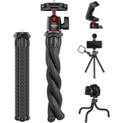 Ulanzi Camera Tripod, Mini Flexible Stand w Hidden Phone Holder w Cold Shoe Mount for Smartphone Camera