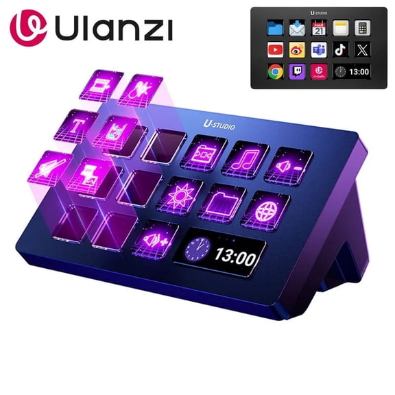 Ulanzi D200 Live Streaming Controller 13 LCD Keys for Vlog Content Creation Photo Video Editing Gaming Office Work