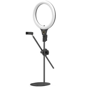 Ulanzi Desktop Ring Light Kit with Overhead Shooting Arm 10" Adjustable 3500K-6500K LED Fill Light for Photography, Makeup, Live Streaming & Video Recording