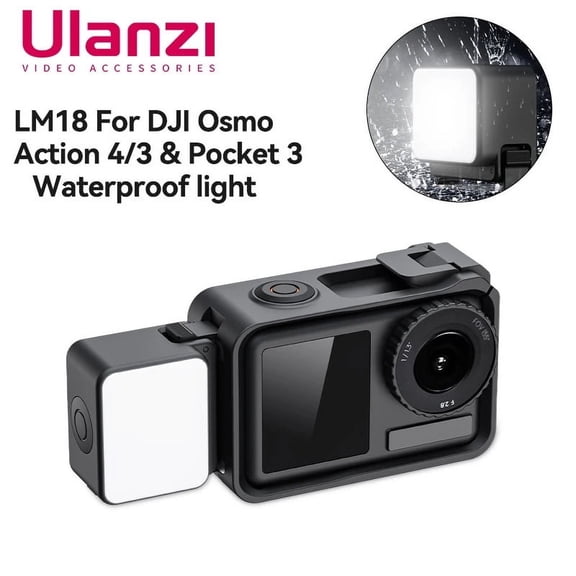 Ulanzi LM18 Mini LED Video Fill Light for DJI Action 4/3 &Pocket 3 Action Camera