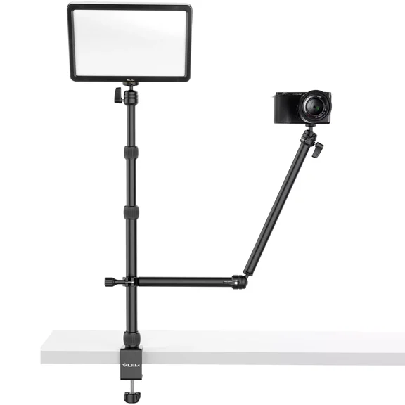 Ulanzi LS11 Desk Mount Stand with Auxiliary Holding Arm Adjustable & Sturdy Camera, Webcam, and Light Mount