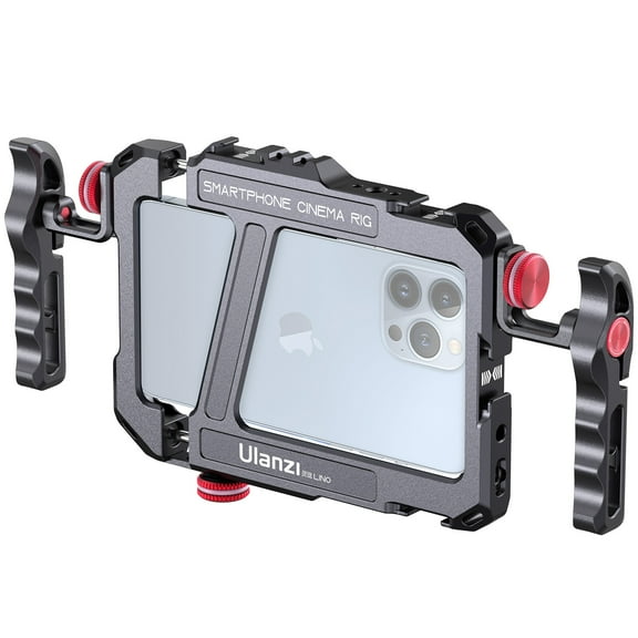 Ulanzi Lino Phone Cage Video Vlog Rig with Dual Handles, Smartphone Filmmaking Cage for 5.4''6.7'' Phones (iPhone & Android)
