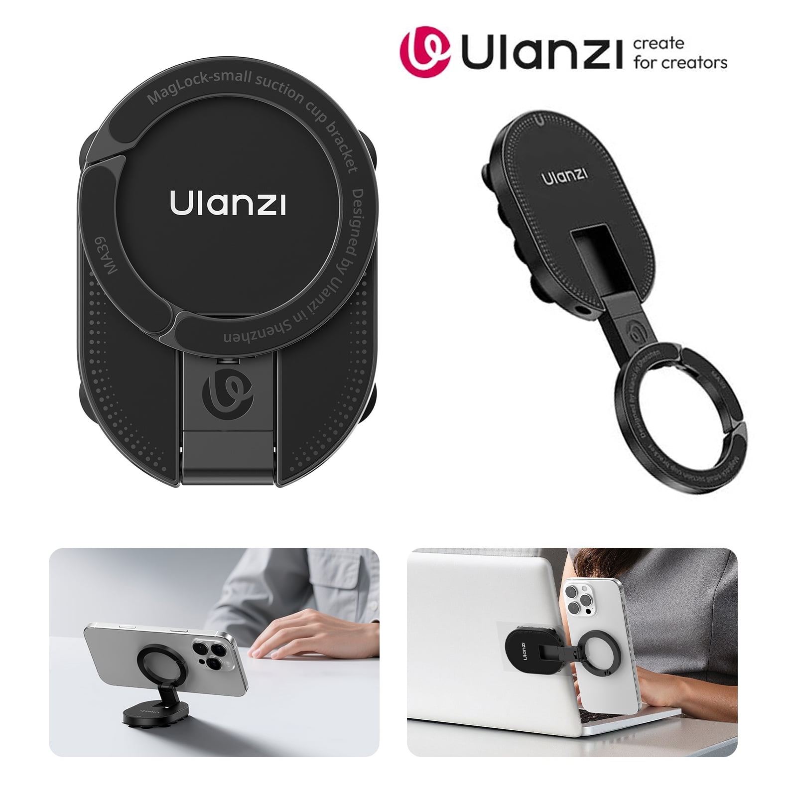 Ulanzi MA39 MagLock Suction Cup Magnetic Holder Phone Suction Mount Stand Desktop Stand