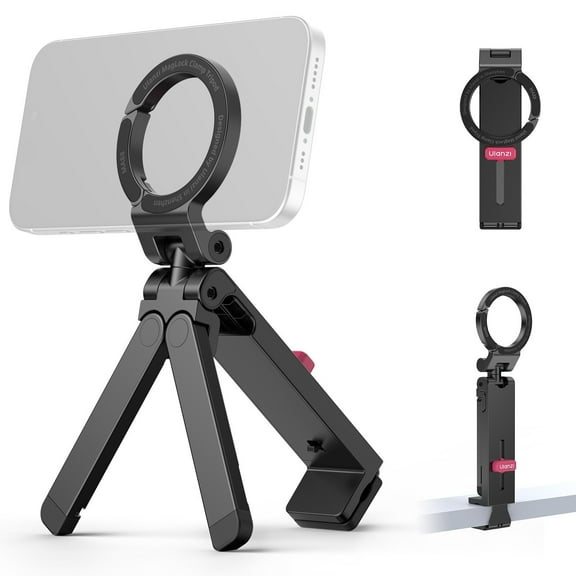 Ulanzi MA88 MagLock Magnetic Phone Tripod 360 Rotating Foldable Stand with Strong Magnetic Mount & Mantis Mode, Portable Selfie Stick for iPhone, Samsung, Vlogging & Travel