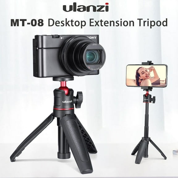 Ulanzi MT-08 Extendable Desktop Tripod Stand Selfie Stick 1/4 Inch Screw Mount for DSLR Camera Phones