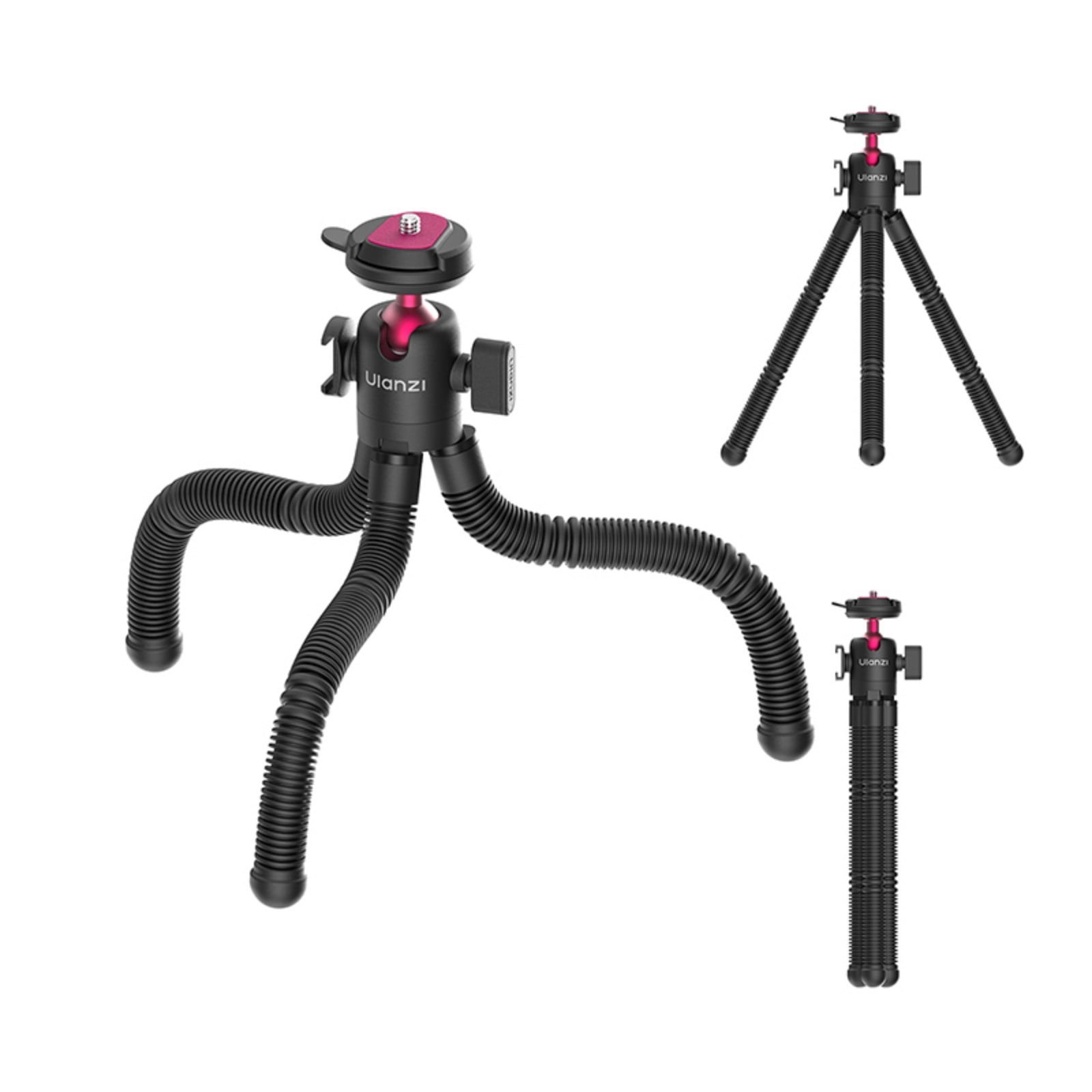 Ulanzi MT91 CKA Quick Release Octopus Tripod Compatible with Camera & Mobile Phone, Flexible Bendable Tripod with Ball Head, Cold Shoe & Wireless Remote for Vlogging, Travel & Live Streaming