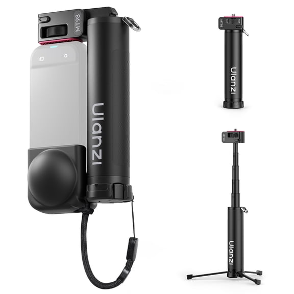 Ulanzi MT98 Foldable Selfie Stick Tripod for Insta360 & DJI Action Cameras, 57cm Extendable Mini Tripod with 1/4'' Mount, Portable Camera Stand