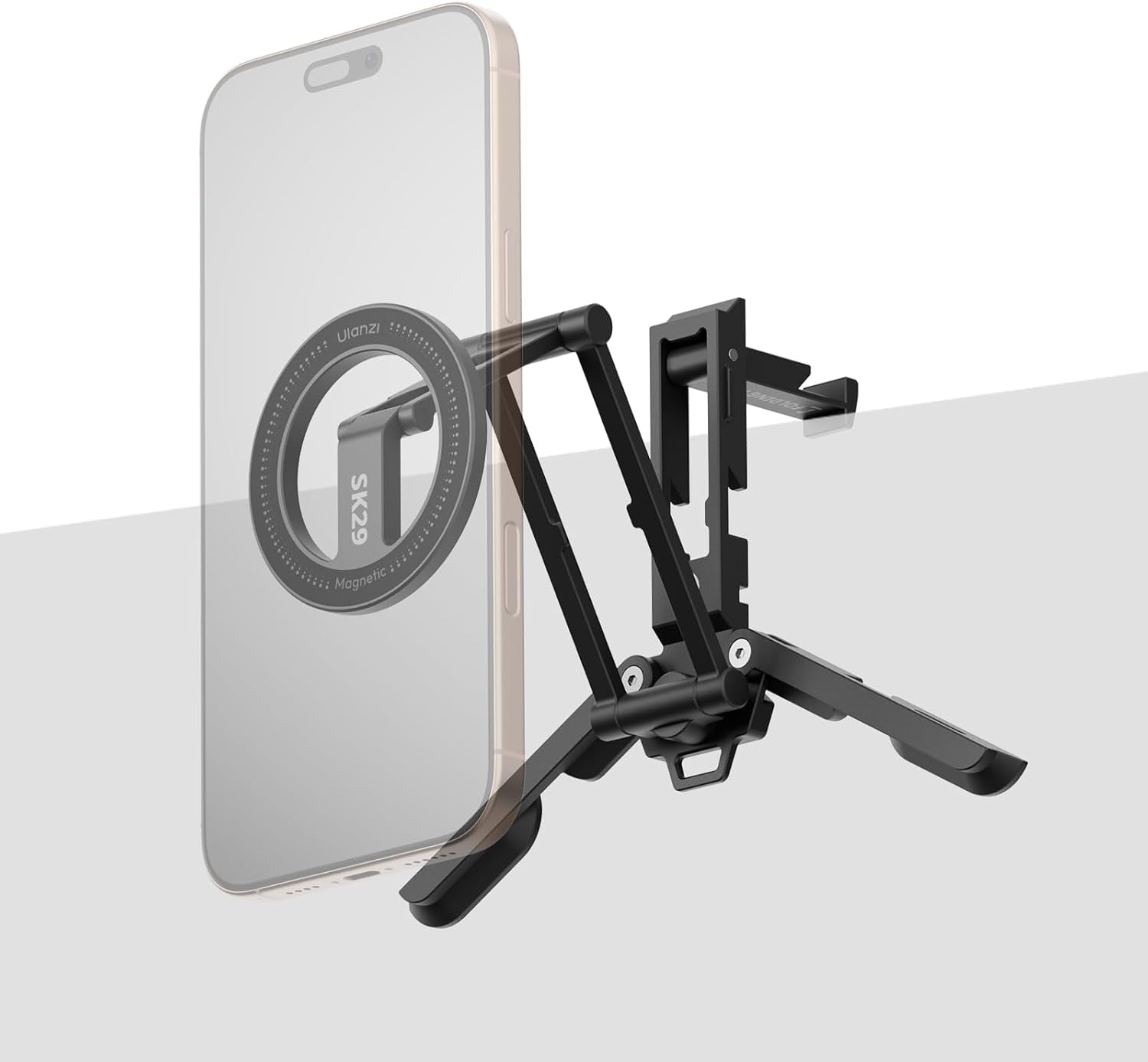 Ulanzi Magnetic Phone Tripod Stand, Foldable Mini Tripod with MagSafe Phone Holder & Cold Shoe Mount