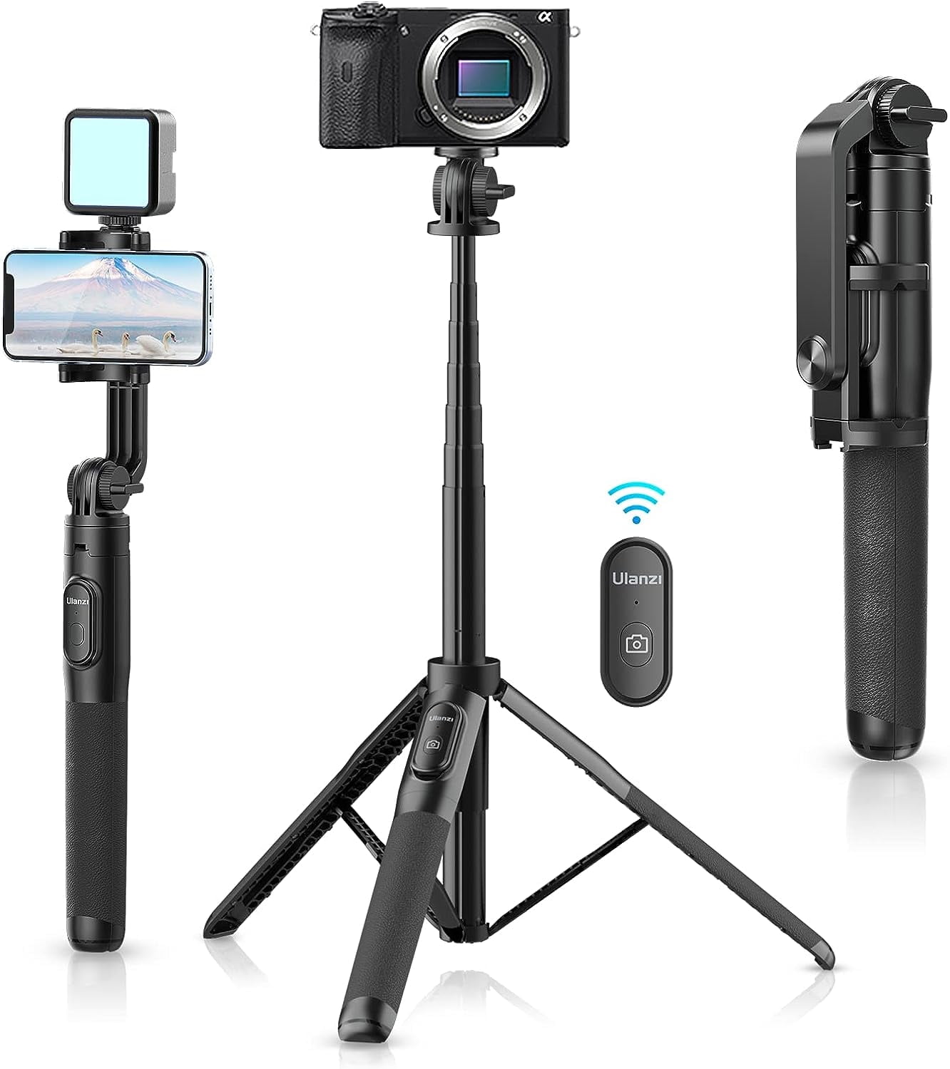 Ulanzi SK-03 Selfie Stick Tripod, 64" Professional Stable Phone Tripod Stand for Smartphone/Action Camera