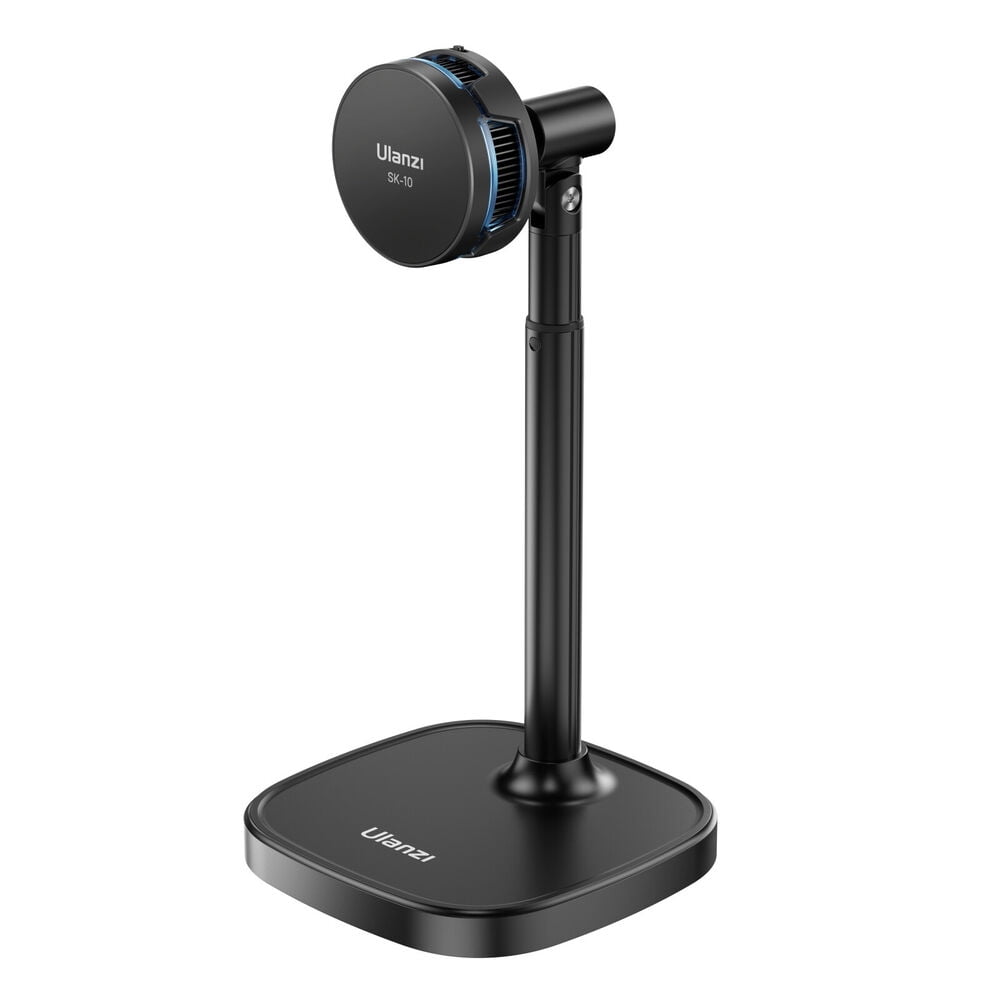 Ulanzi SK-10 Wireless Charging Stand with Built-In Cooling Fan 18W Fast Charger with Height Adjustable Arm & 360° Rotation for iPhone 15/14/13/12 Series, MagSafe Compatible
