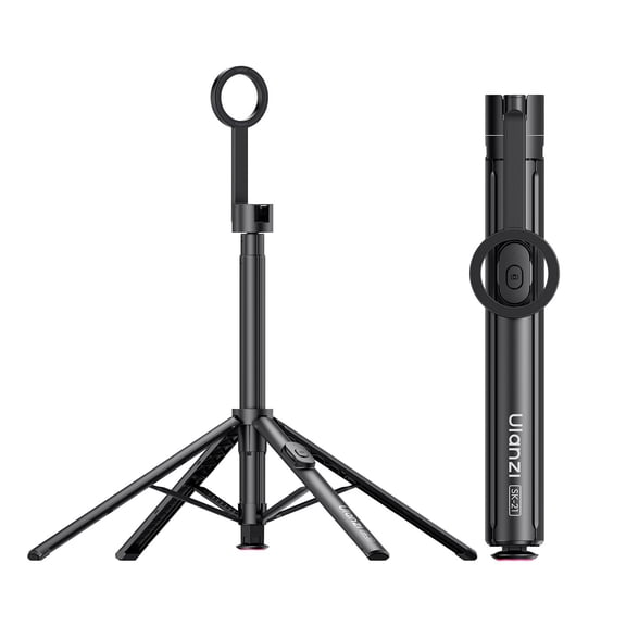 Ulanzi SK-21 Magnetic Auto-Open Tripod Selfie Stick Compatible with iPhone & Android, Extendable 6ft Tripod with Wireless Remote, Portable Magnetic Phone Stand for Travel, Vlogging