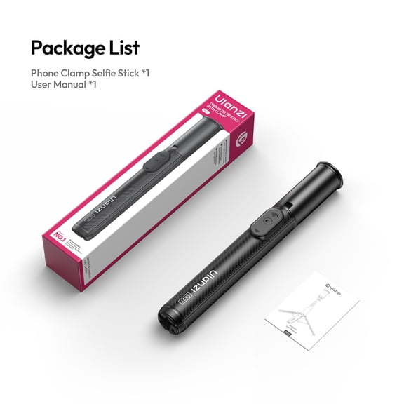 Ulanzi SK27 2-in-1 Portable Selfie Stick Tripod for iPhone & Android, Foldable Phone Tripod with Wireless Remote, Adjustable Height, Cold Shoe Mount for Vlogging & Travel