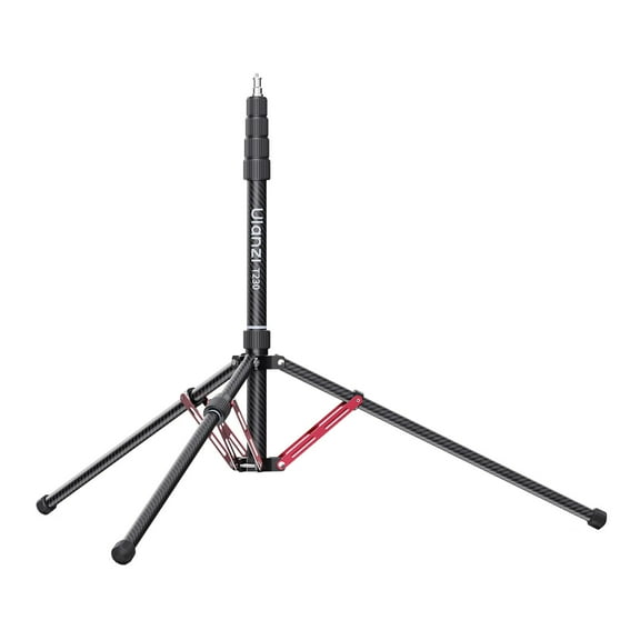 Ulanzi T230 Carbon Fiber Light Stand  2.3m Adjustable Tripod with 1/4" Mount, 5-Section Foldable Design & Carry Bag for LED Lights, Cameras & Studio Equipment