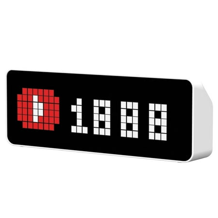 Ulanzi TC001 Smart Pixel Clock with YouTube Live Subscriber Counter LED Display Pomodoro Timer Awtrix Compatible Rechargeable Desk Clock for Creators & Streamers