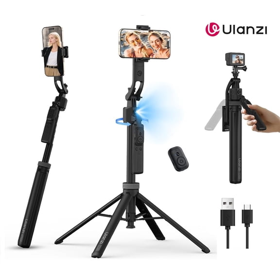 Ulanzi TT23 Auto-Tracking Selfie Stick Tripod Gesture Remote Control Travel Vlog for Android/iPhone