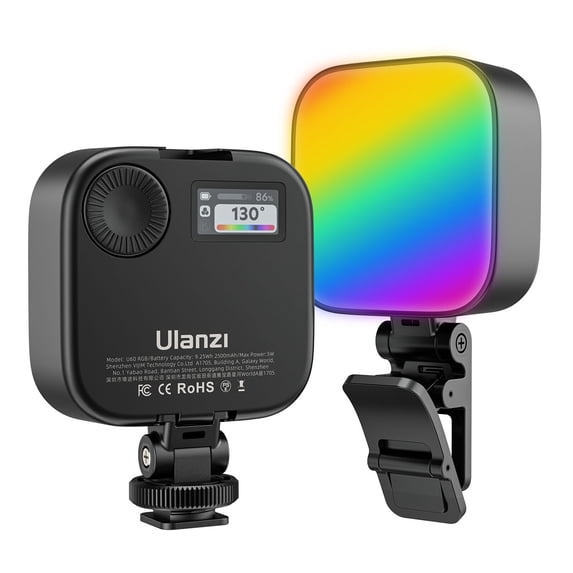 Ulanzi U60 RGB Video Light Pockect Fill Light 2500K-9000K for Camera Phone - Compact and Versatile Pocket Fill Light for Creative Photography