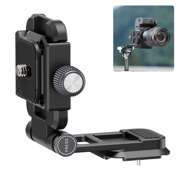 Ulanzi UKA08 Foldable L-Bracket Camera Quick Release Plate, Vertical & Horizontal Mount Compatible with UKA & Arca-Swiss Systems