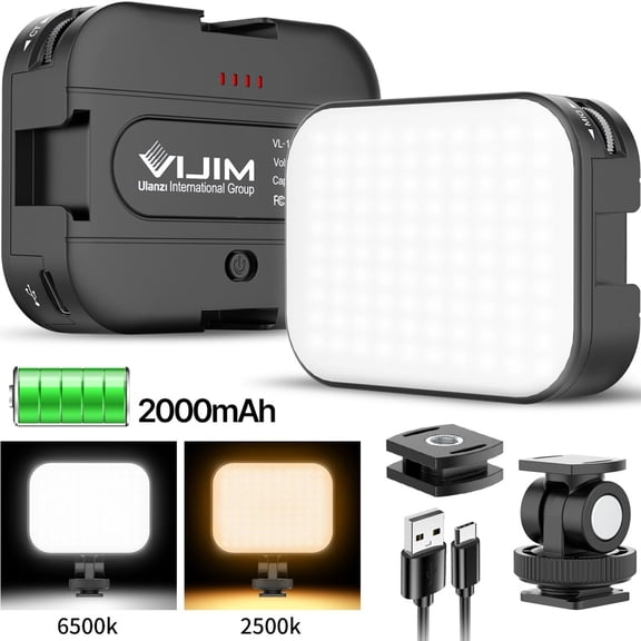 Ulanzi VIJIM VL100C Pocket LED Video Light, Mini Portable Bi-Color 2500K6500K Photography Fill Light with Built-in Battery, Stackable Cold Shoe Mount for Camera & Smartphone