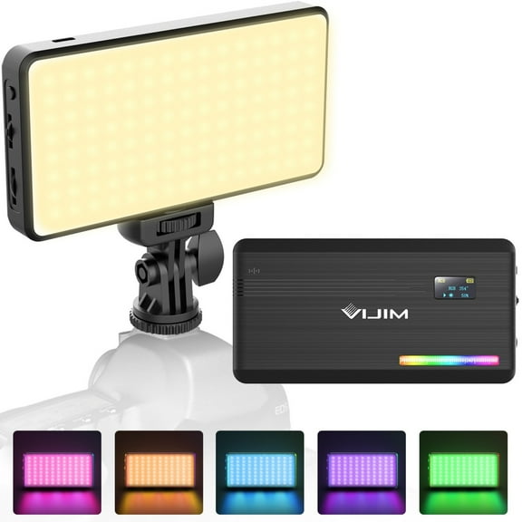 Ulanzi VIJIM VL196 RGB LED Video Light Panel with Stand 196 Beads, 2500K-9000K, 20 Lighting Effects, Rechargeable Fill Light for Photography & Video