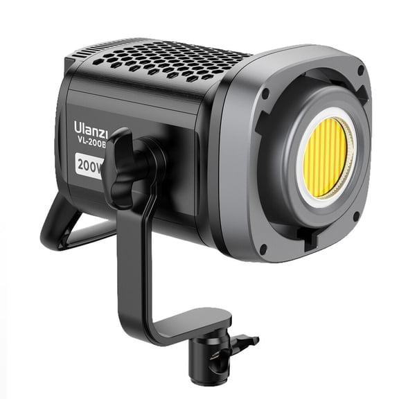 Ulanzi VL-200Bi 200W Bi-Color V-Mount Video Light  2700K6500K CRI95+ COB LED Studio Light with Bowens Mount, DMX, App Control & Dual Power for Livestreaming, Filmmaking, and Photography