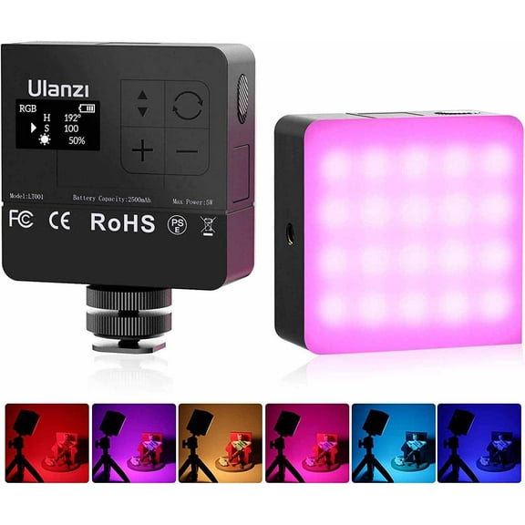 Ulanzi VL49 Pro RGB LED Video Fill Light Magnetic Camera Light 2500-9000K 360 Full Color Portable For Photo Photography Selfie Vlog Video
