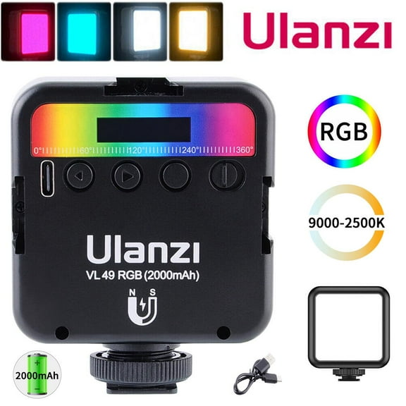 Ulanzi VL49 RGB LED Camera Video Light 2500K-9000K Pocket Fill Light For Vlog Photography Video Recording