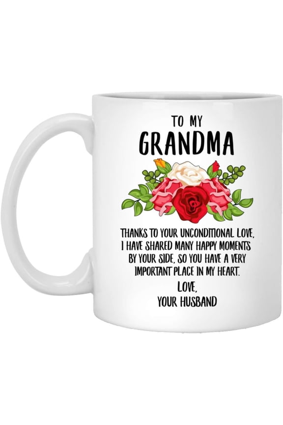 Lovesout Happy Mothers Day My Grandma Dear Grandma I Wish You A Christmas 2025 Gifts White Coffee Mug 11oz