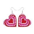 Ularma Earrings Set Hoops Valentine's Day Leather Earrings Red And