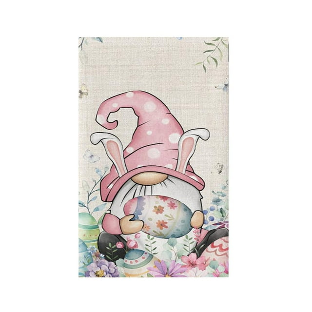 Ularma Easter Kitchen Dish Towel Striped Rabbit Print Household Kitchen
