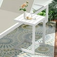 thumbnail image 1 of Ulax Furniture 15 "(W) x14.6" (D) Outdoor Aluminum Side Table Indoor C Shaped End Table, White, 1 of 6