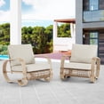 thumbnail image 1 of Ulax Furniture 2 Pieces Aluminum Wicker Patio Club Chairs , Beige, 1 of 8