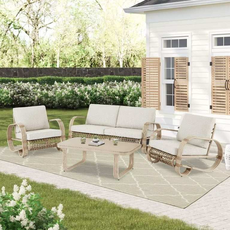 Ulax Furniture Pieces Patio Aluminum Conversation Set Loveseat