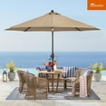thumbnail image 1 of Ulax Furniture 9 Ft Outdoor Sunbrella Market Umbrella with Aluminum Pole, Tilt Button and Crank Lift, Heather Beige (Base Not Included), 1 of 8