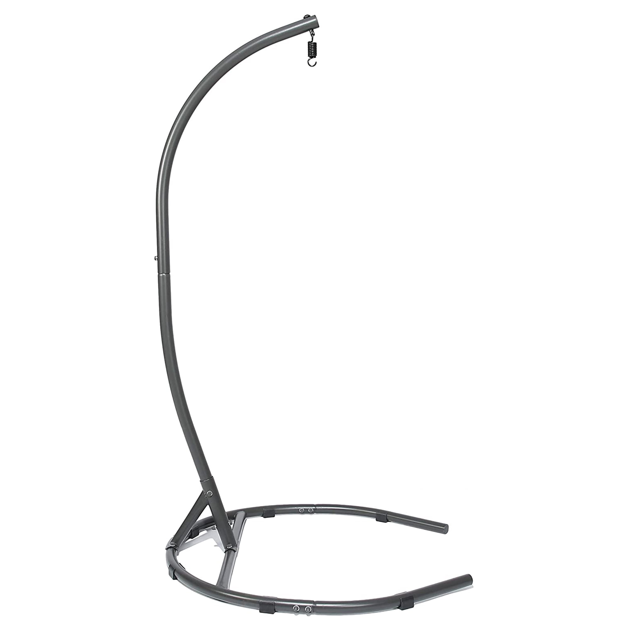 Gray Powder-Coated Steel Hammock Chair Stand for Indoor/Outdoor Use
