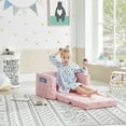 thumbnail image 1 of Ulax Furniture Kids Sofa Flip-Out Chair 2-in-1 Convertible Chair to Lounger for Kids Couch, Pink Rainbow, 1 of 8
