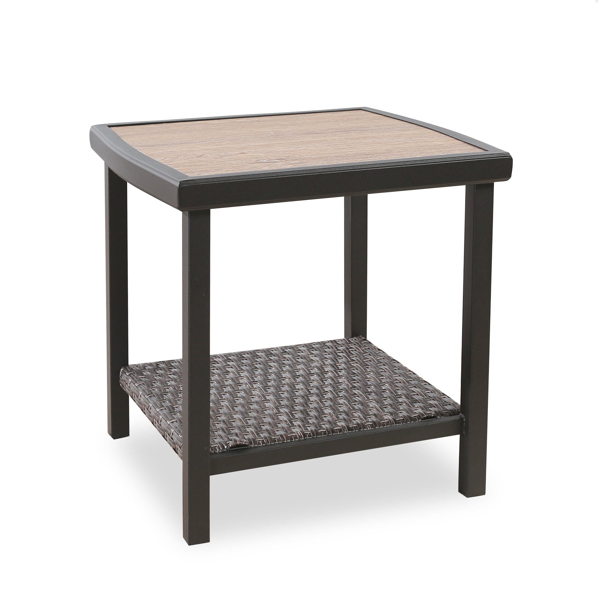 Ulax Furniture Outdoor 19.5”L x 19.5”W Square Metal Side Table End