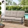 thumbnail image 1 of Ulax Furniture Outdoor Patio 3-Seat Sofa with Aluminum Frame and Sunbrella Cushions, 1 of 8