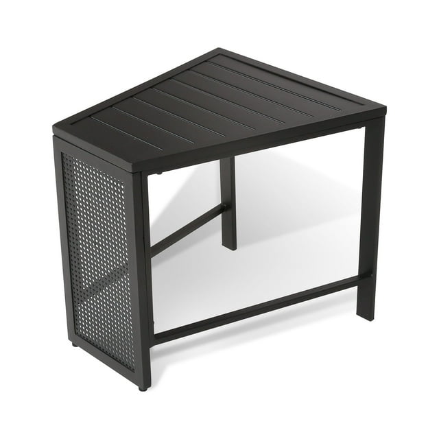 Ulax Furniture Outdoor Resistant Metal Side Table for Porch, Balcony