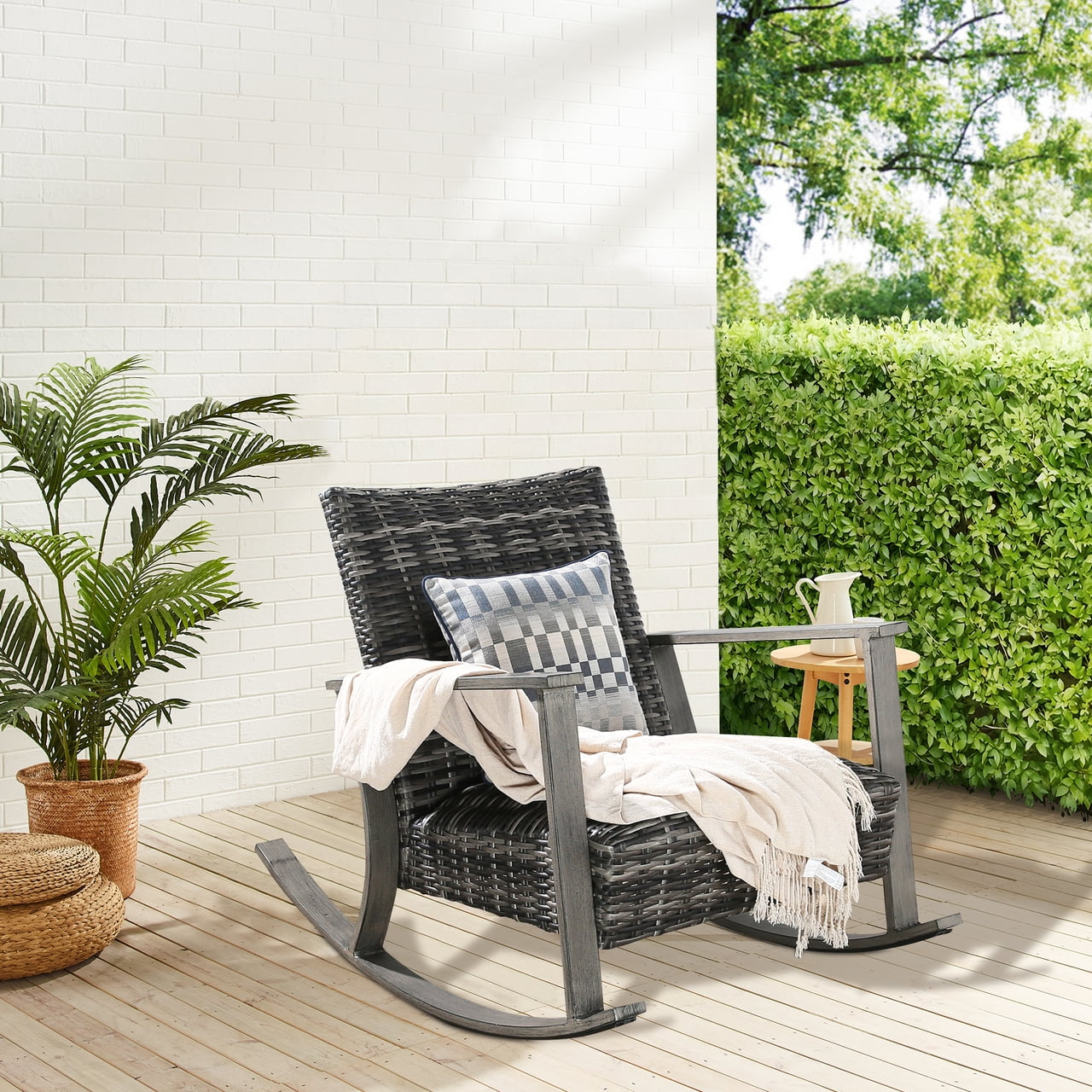 Ulax Furniture Patio Aluminum Rocking Chair Outdoor Indoor Lounge