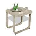 thumbnail image 1 of Ulax Furniture Patio Aluminum Square Side Table Non-Rust Accent End Table, 1 of 6