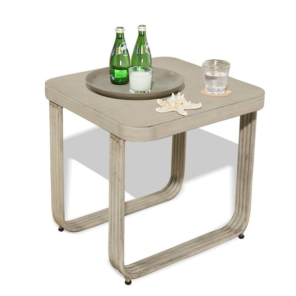 Ulax Furniture Patio Aluminum Square Side Table Non-Rust Accent End Table