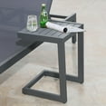 thumbnail image 1 of Ulax furniture Aluminum Patio Snack Side Table C Shaped Outdoor End Table Outside Small Table (Dark Grey), 1 of 9