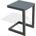 thumbnail image 1 of Ulax furniture Aluminum Patio Snack Side Table C Shaped Outdoor End Table Outside Small Table (Light Grey), 1 of 6