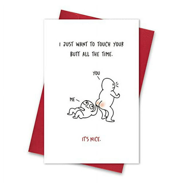 Ulbeelol Naughty Touch Your Butt Card Funny Valentines Day Card Rude