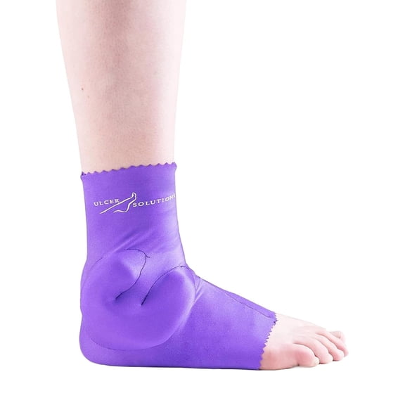 Ulcer Solutions Ankle Keeper – Physician-Designed Ankle Protector for Pressure Sores, Stretchable Cushion for Relief & Mobility, Discreet Support, Medium Size 7.5–9.0 in.
