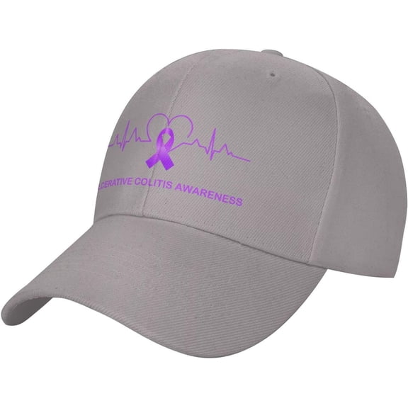 Ulcerative Colitis Awareness Heart-Beat Plain Baseball Caps Adjustable Washed Dad Hats for Men Women