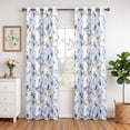 thumbnail image 1 of Uledge Yellow Blue Vintage Floral Blackout Curtains, Thermal Insulated Light Blocking Grommet Top 84" for Living Room Bedroom Bathroom, Peaceful Sleep, 2 Panels, 1 of 7