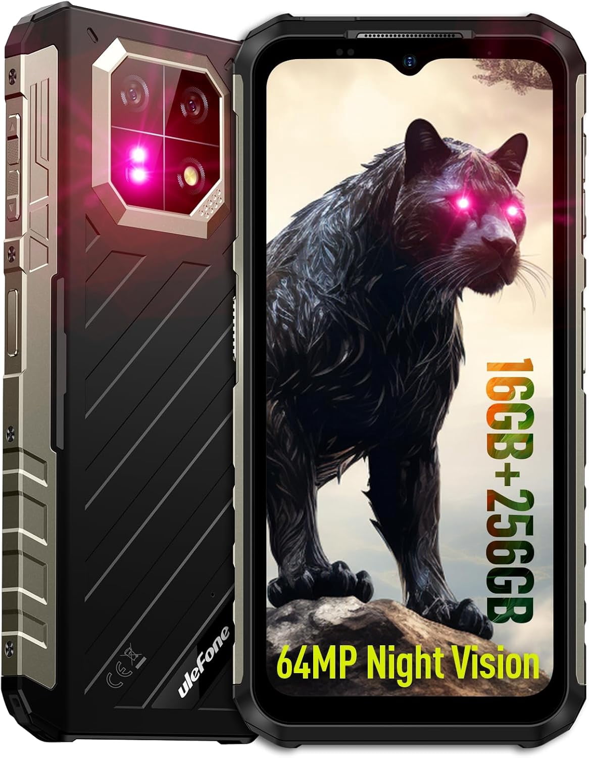 Ulefone Armor 22 Rugged Phone, IP68/IP69K, 64MP Wide-Angle & 64MP Night Vision Camera, 16GB 128GB MTK Helio G96, 6600mAh, 33W Fast Charging,Green,256GB